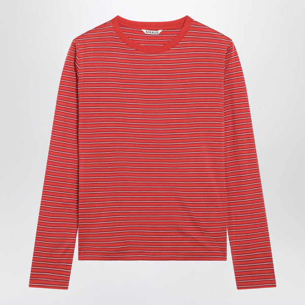 Red Striped T-Shirt In Wool