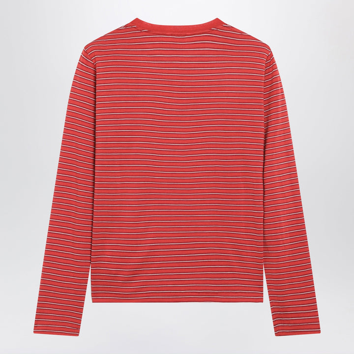 Auralee Red Striped T-Shirt In Wool