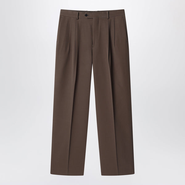 Double-Pleated Wool Gabardine Trousers