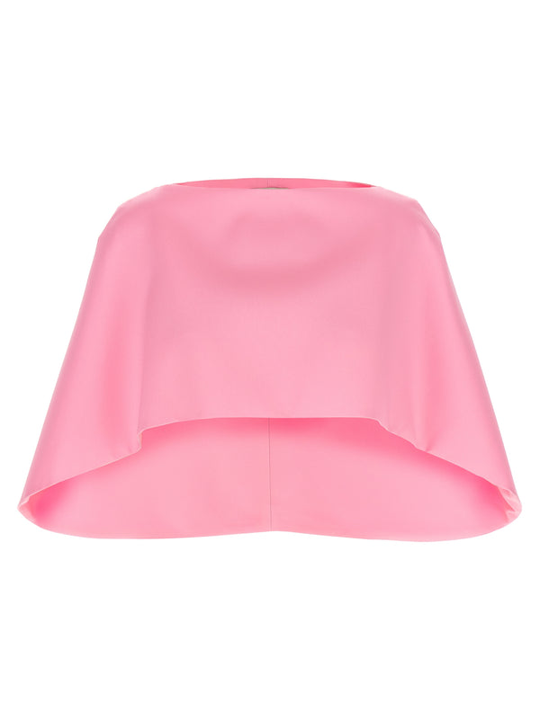Cropped Mantle Capes Pink