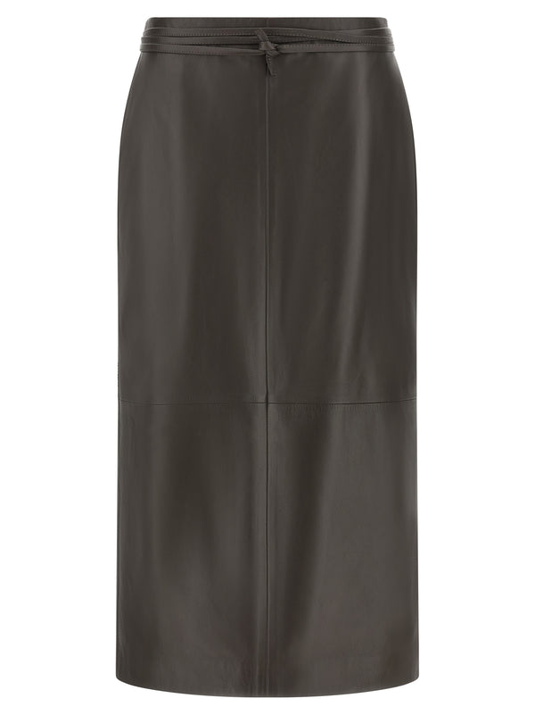 Leather Skirt Skirts Brown