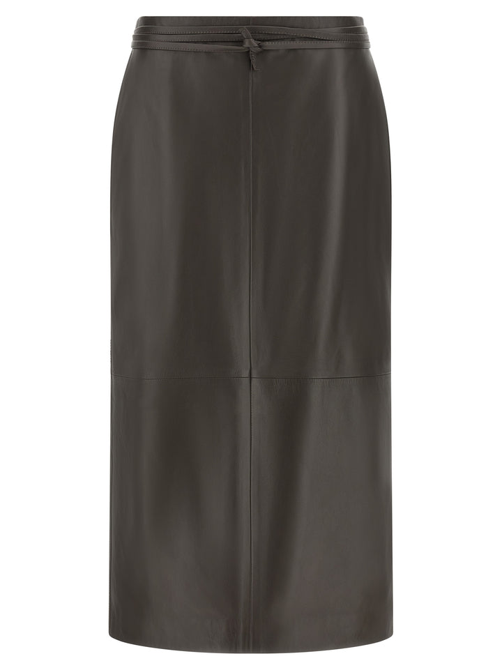 Alberta Ferretti Leather Skirt Skirts - Brown | 77eac97390785ccbf3aba3abe554e79d762139e6