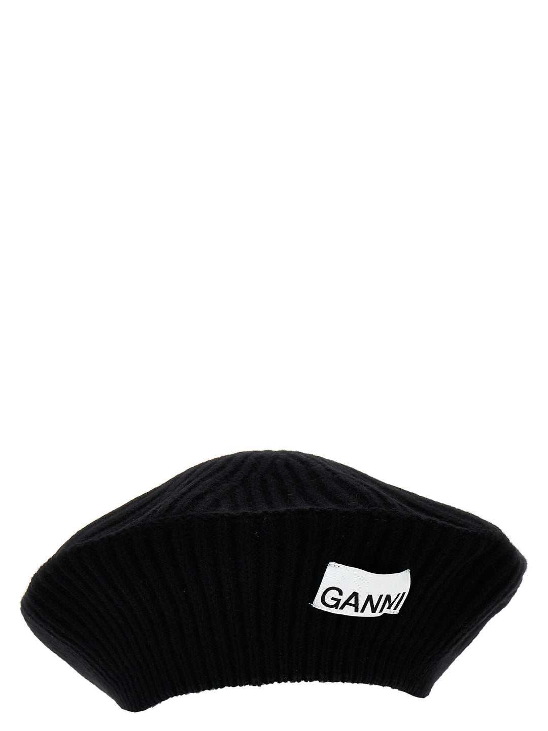 Logo Ribbed Beanie Hats Black