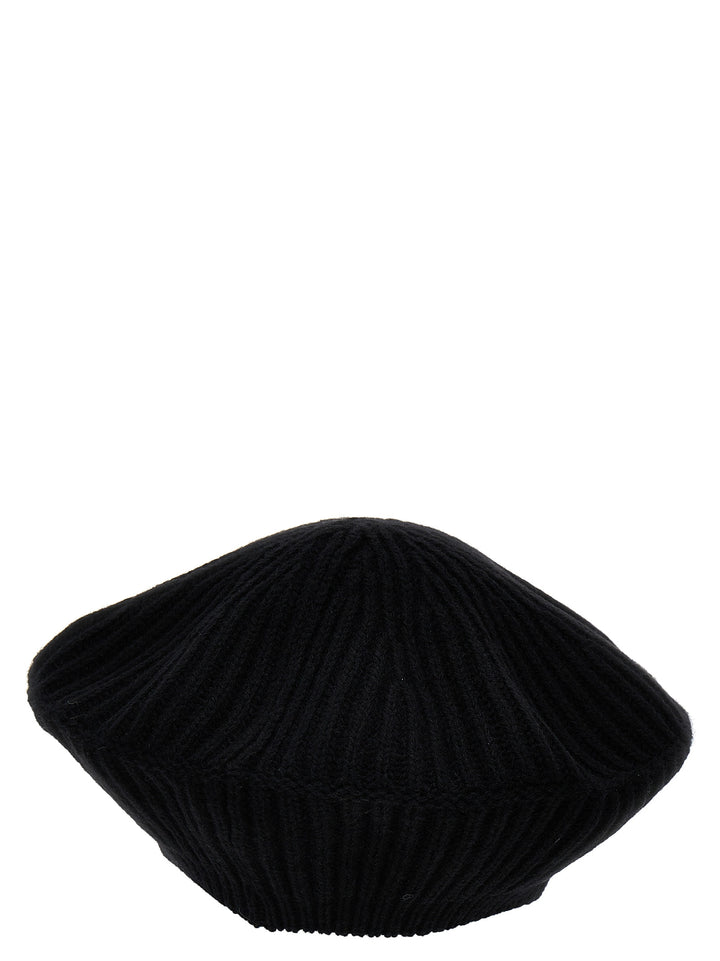 Logo Ribbed Beanie Hats Black