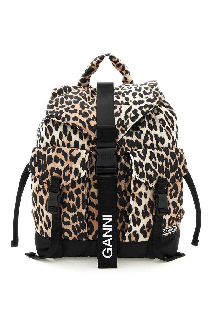 Animal Print Nylon Backpack