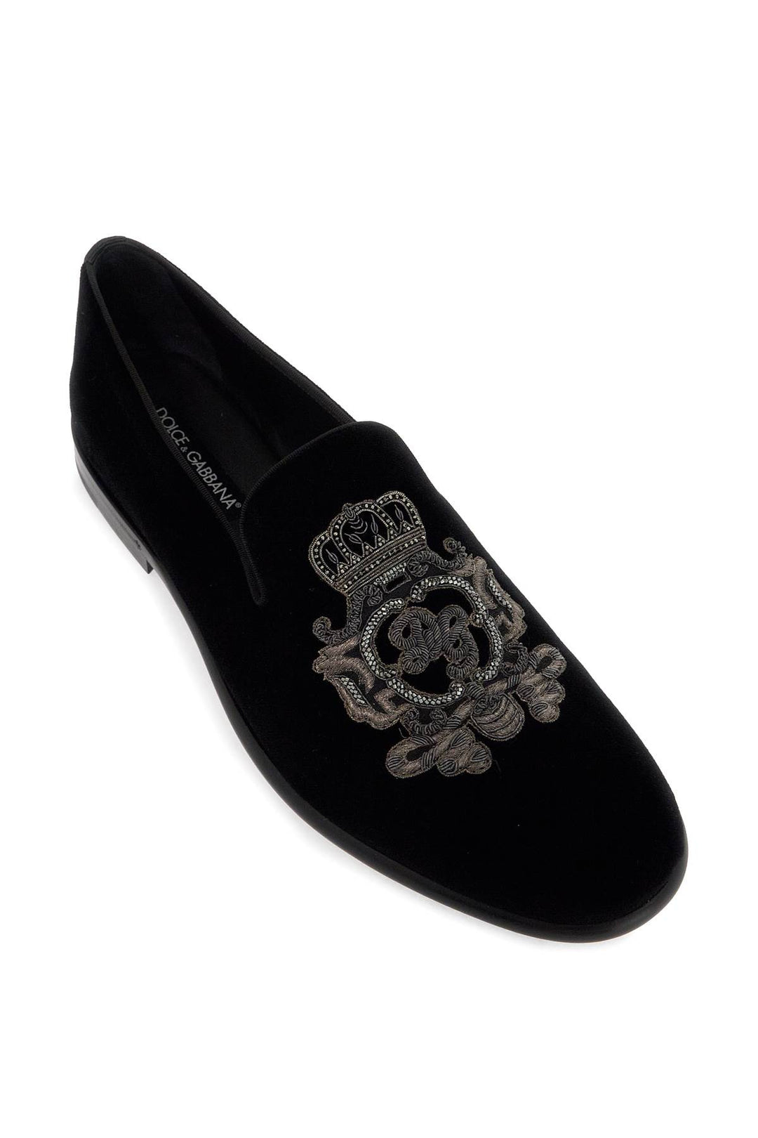 Embroidered Velvet Loafers