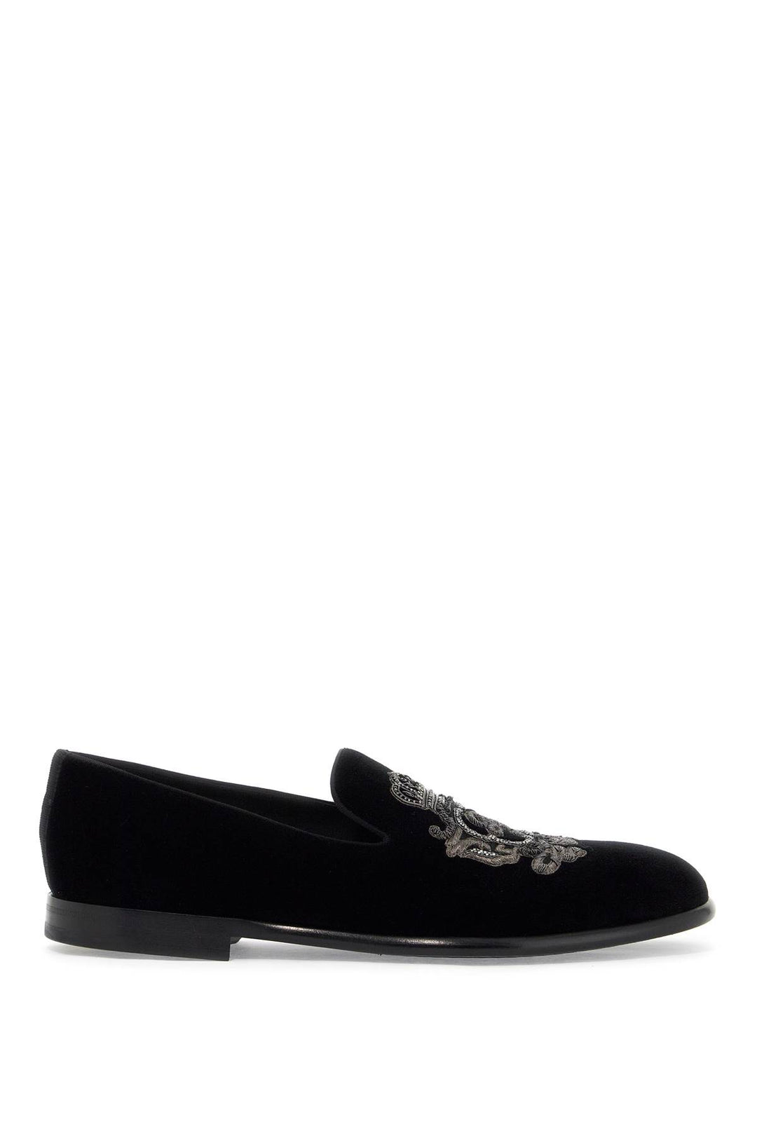 Embroidered Velvet Loafers