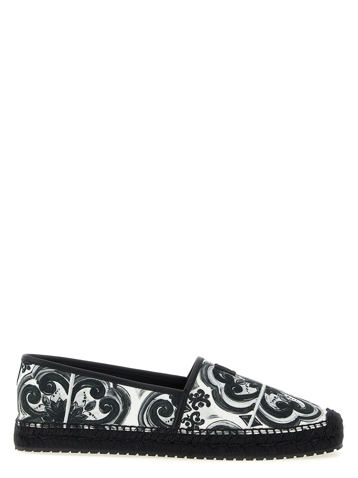 Dolce & Gabbana Maiolica Flat shoes - White/Black | 24c04fb1fe18a527b1d9c9065cdd1ccda926d9df