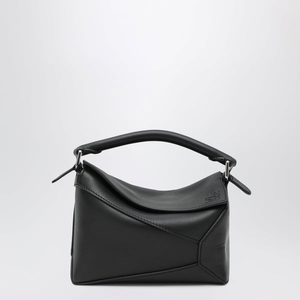 Mini Puzzle Edge Bag In Black Leather