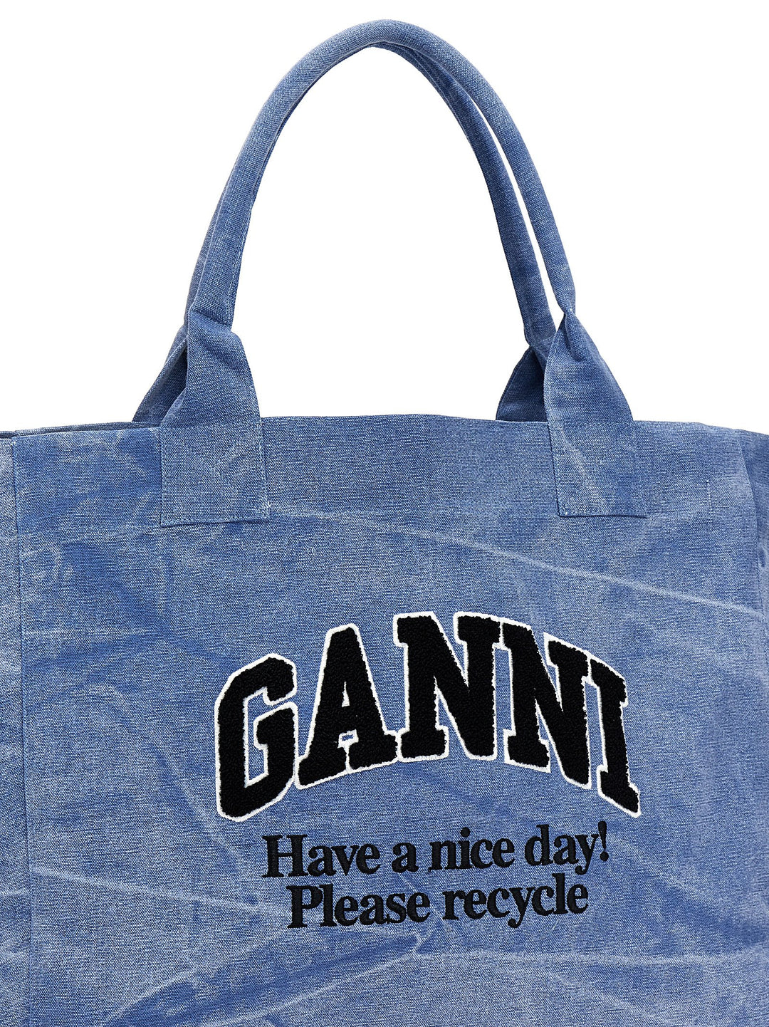 Blue Oversized Canvas Tote Bag Light Blue