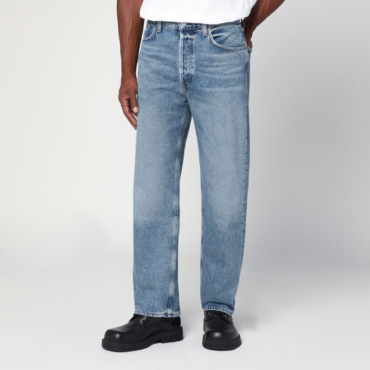 Light Blue Washed-Effect Jeans
