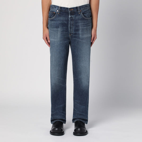 Blue Washed Jeans In Regenerated Denim