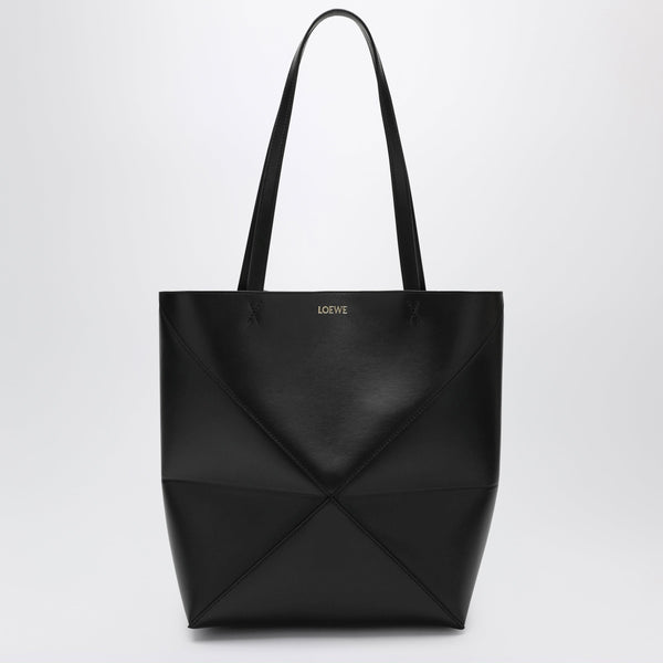 Medium Puzzle Fold Tote Bag In Black