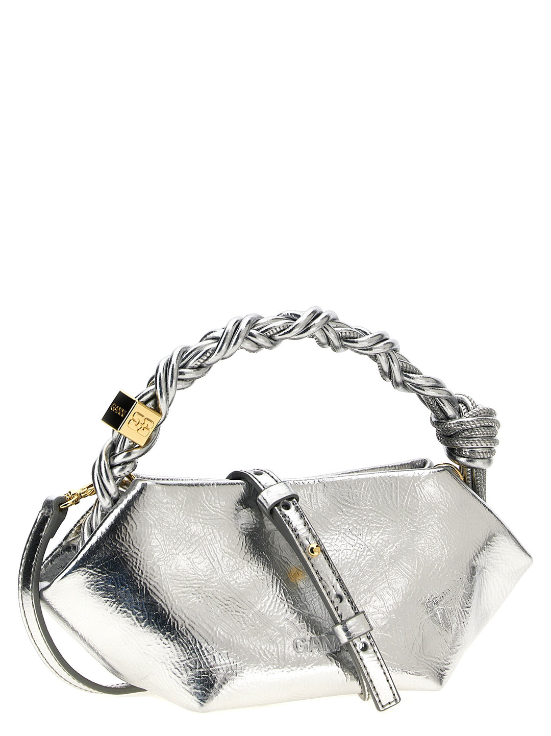 Bou Bag Mini Metallic Hand Bags Silver