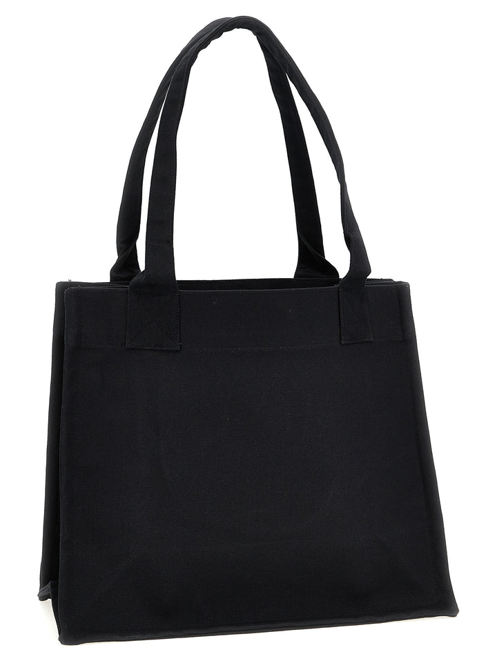 Ganni Large Easy Shopper Contrasted Logo Tote Bag - White/Black | 7259c60b6655ea840bfcf6a7aeb6f4cd29697663