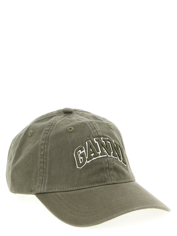 Ganni Embroidery Cap Hats - Green | 7037c986e2912ab524eeb44c0f65fa60368f1d9a