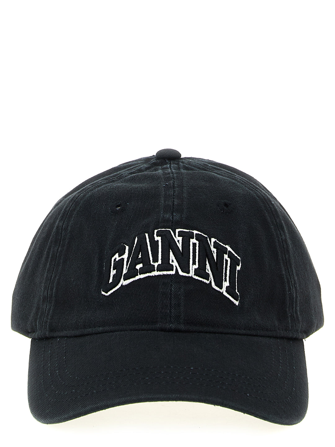 Ganni Canvas Cap Hats - Black | 62a37eaac55b80d69f5696b1b9b6575cf6649814