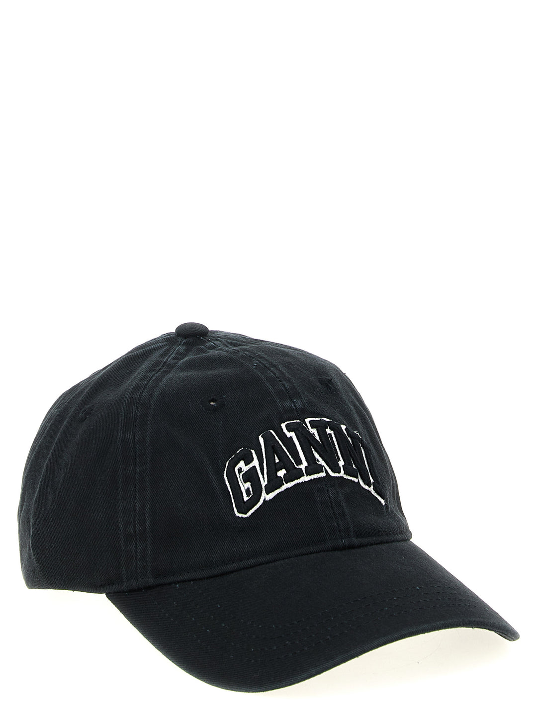 Ganni Canvas Cap Hats - Black | 66f6ae6f7e44ca1c15531c8f169c12879689df74