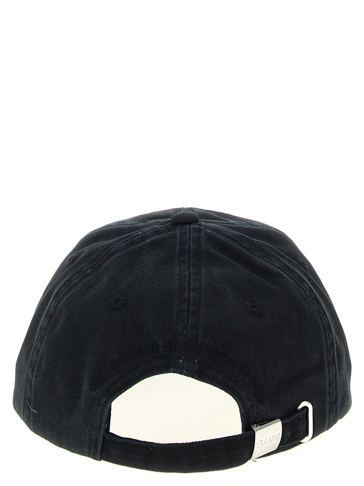 Ganni Canvas Cap Hats - Black | 399c0a0d8c72dfecbd58105bb680323020e83589