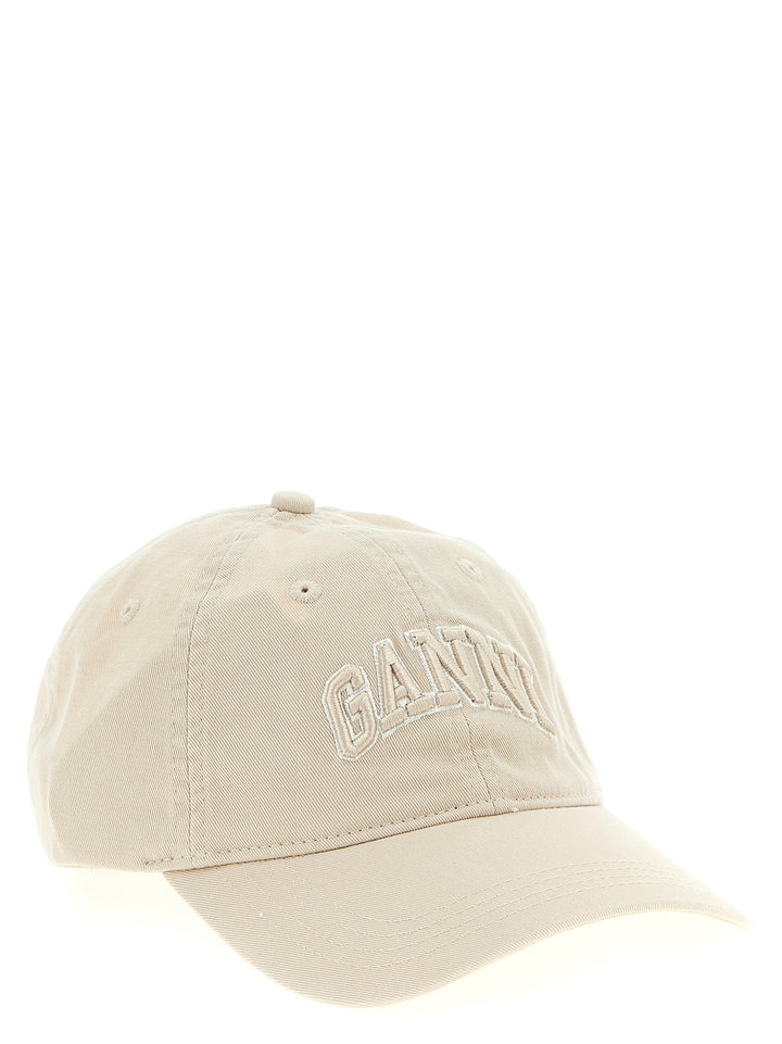 Ganni Embroidery Cap Hats - White | bdb58b6d72af26ea62188c9c0c5dba788708bd92