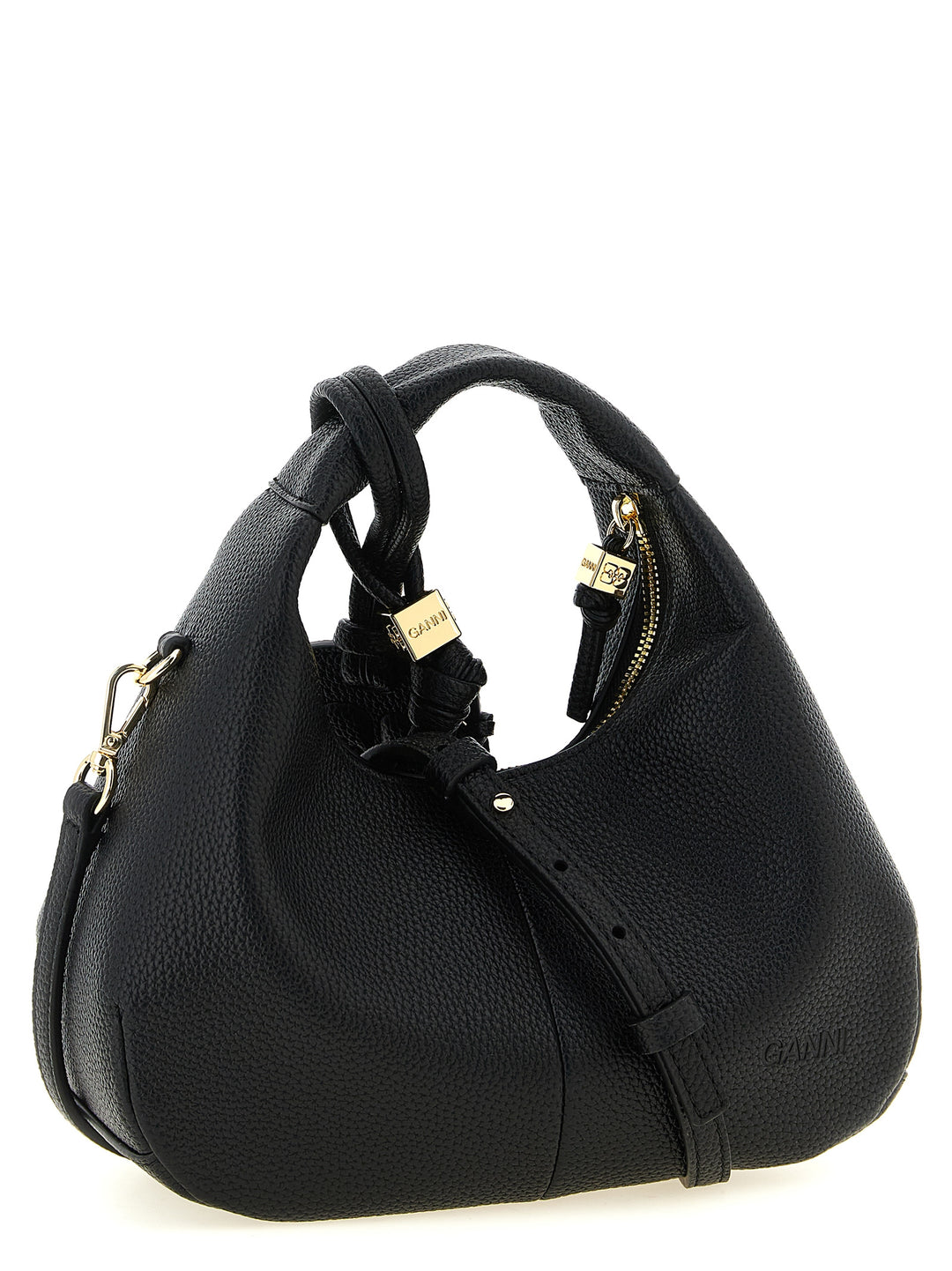 Ganni Mini Hobo Hand Bags - Black | b71f5ce582661f8c6585a4291d721d69d4f2131f