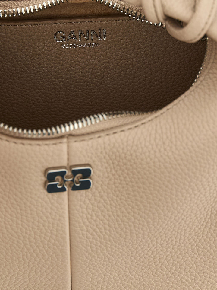 Ganni Mini Hobo Hand Bags - Beige | d3a1391ab919d0d74fd3e70141cdb8872a951b63