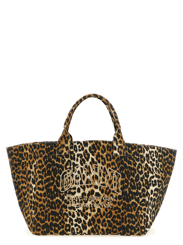 Leopard Xxl Tote Bag Brown