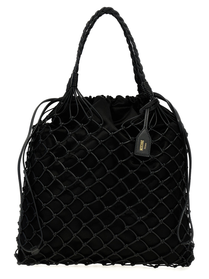 Woven Nappa Leather Shopping Bag Tote Bag Black