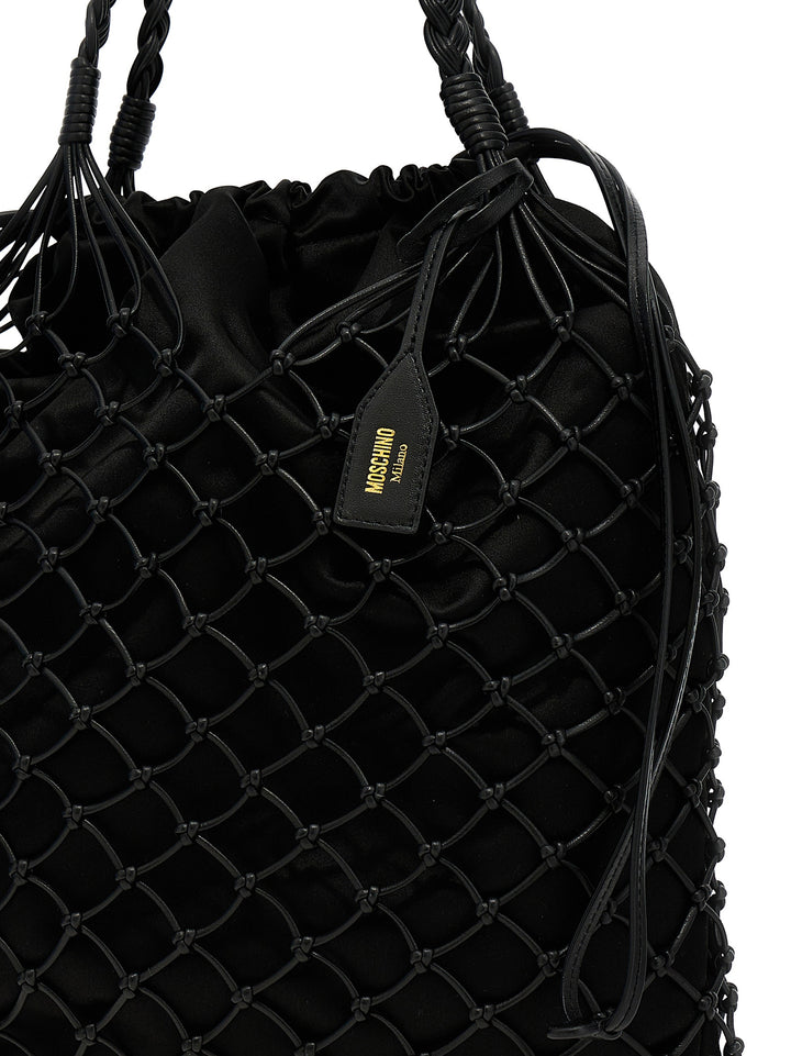 Woven Nappa Leather Shopping Bag Tote Bag Black