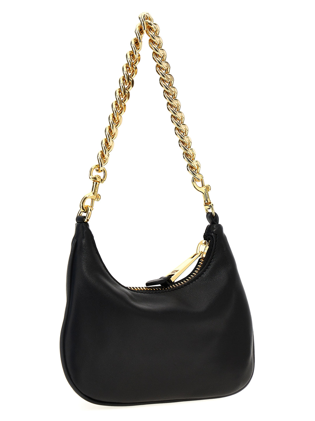 Logo Leather Shoulder Bag Shoulder Bags Black