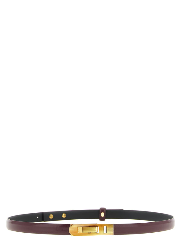 Striped Buckle Belt Belts Bordeaux