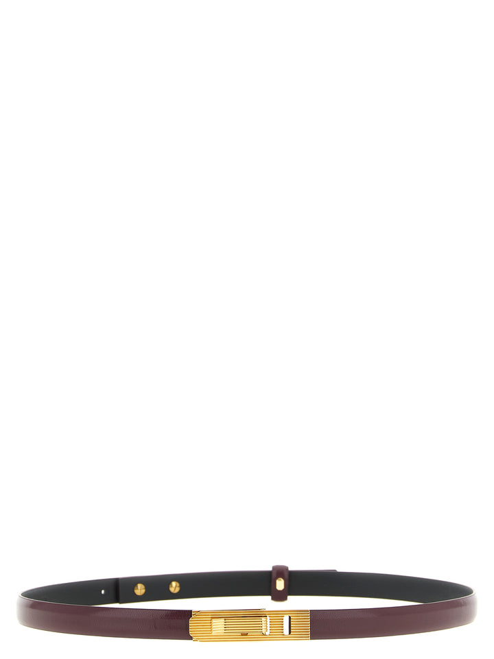 Alberta Ferretti Striped Buckle Belt Belts - Bordeaux | 09fc589699bfb8d3d3f0823eb2dea8c23732e502