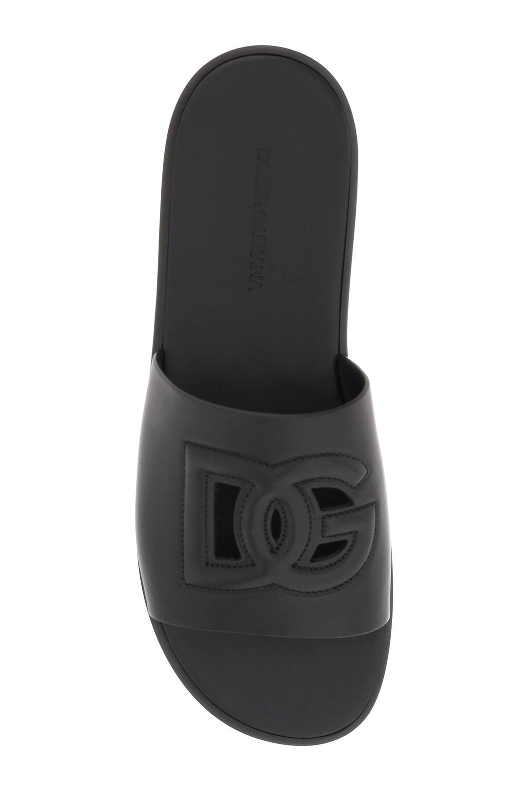 Leather Slides With Dg Cut Out