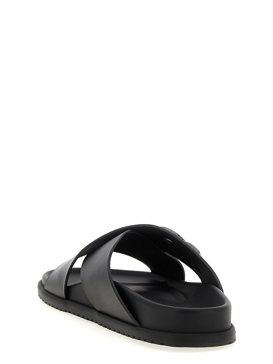 Dolce & Gabbana Leather Slides Sandals - Black | 642759554d678affc8e6bb158651e60f3930f175