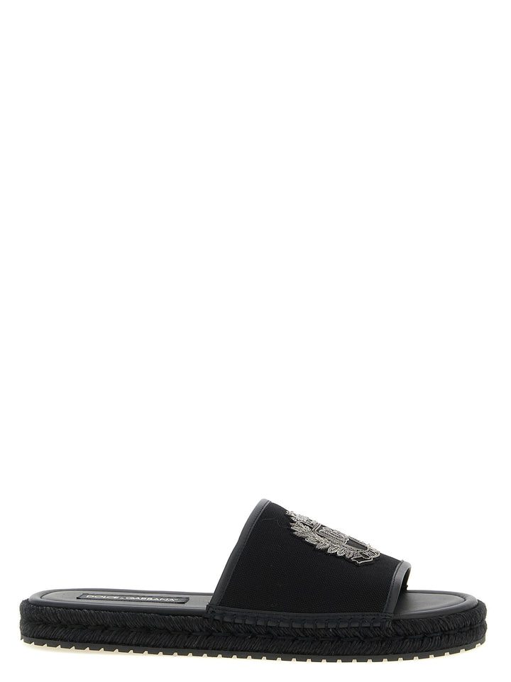 Dolce & Gabbana Cross-Stitch Espadrilles Sandals - Black | 7e4b07fe1978b337b74f2ff9d2690bb523e8d0a4