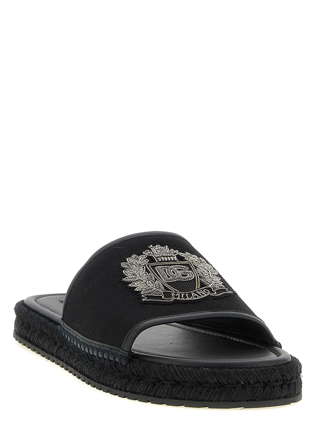 Dolce & Gabbana Cross-Stitch Espadrilles Sandals - Black | 8eae2e0f137eb5d3356a0aeb08d34ea181d66cc0