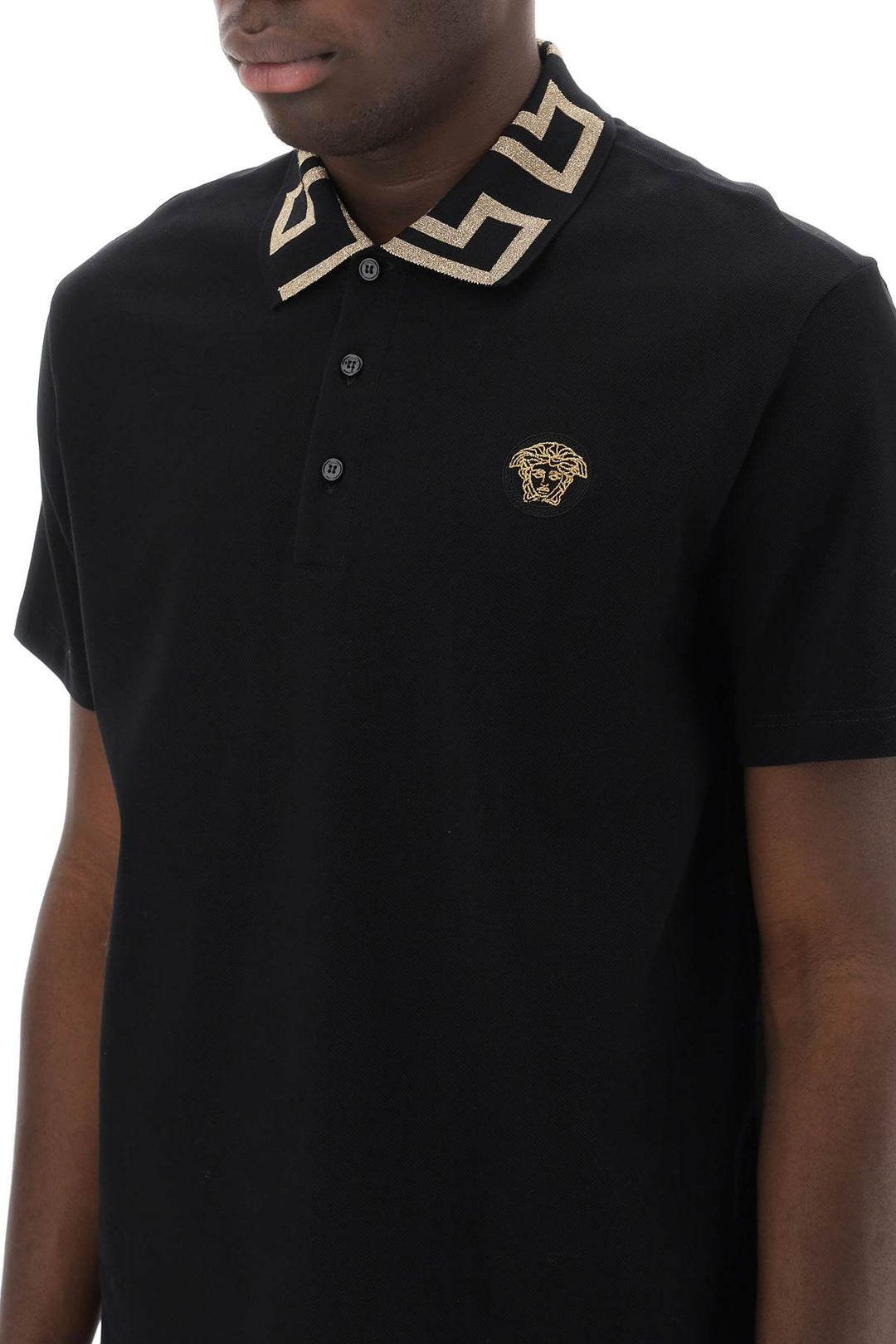 Polo Shirt With Greca Collar