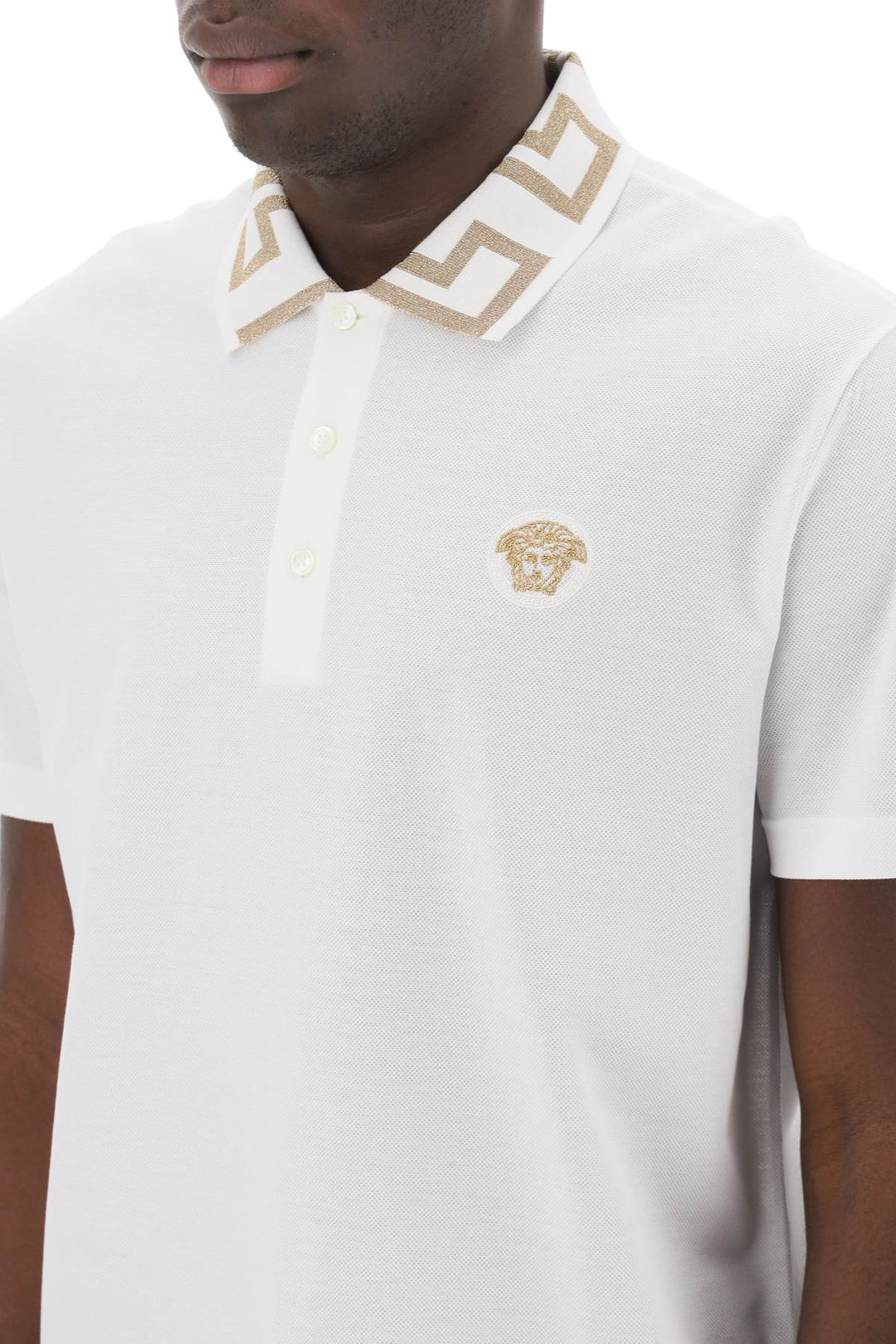 Polo Shirt With Greca Collar