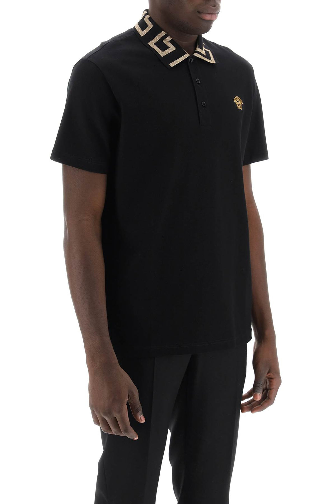 Polo Shirt With Greca Collar