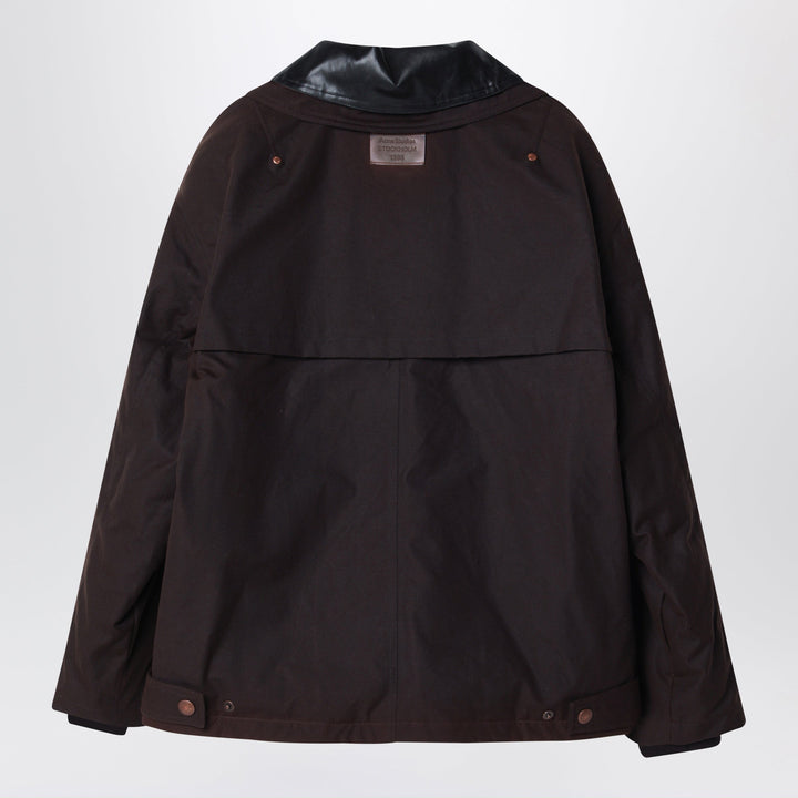 Acne Studios Dark Brown Jacket In Waxed Organic Cotton Canvas