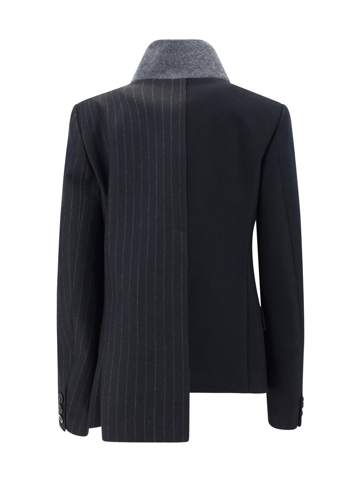 CHALK STRIPE X WOOL MELTON JACKET