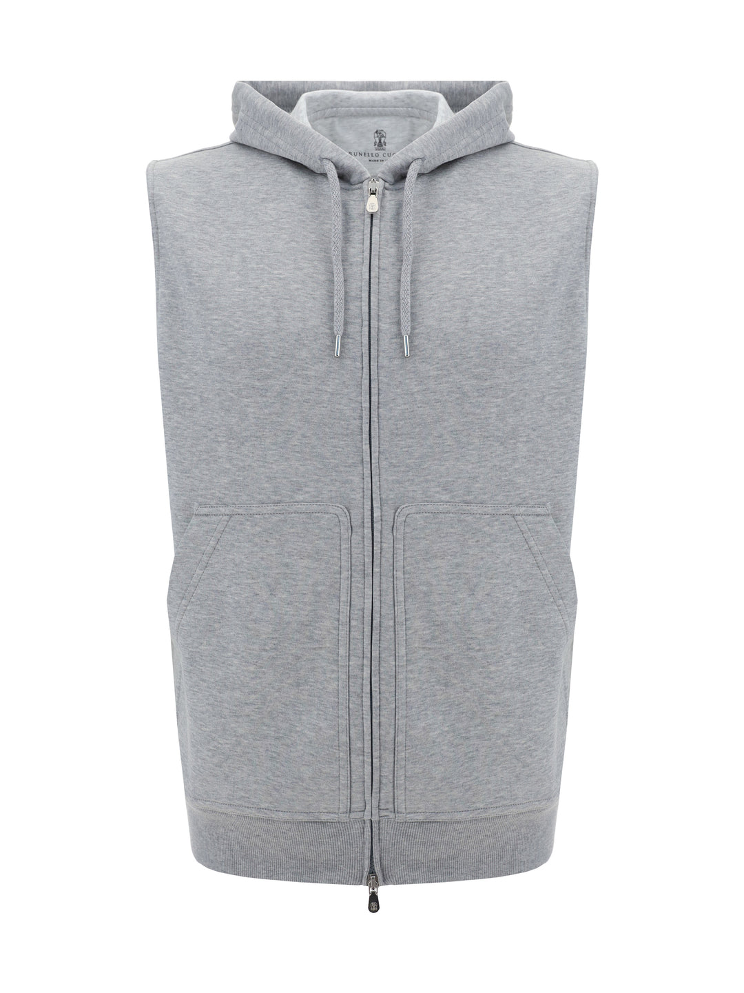 SLEEVELESS CARDIGAN SWEATSHIRT