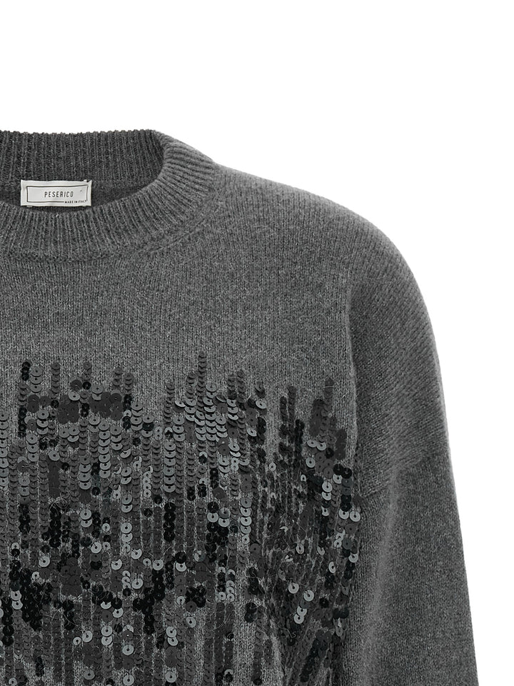 Peserico Sequin Sweater Sweaters and Cardigans - Gray | 3a4a6f94f9b4c0d5108efe1bac3bbb00cc106522