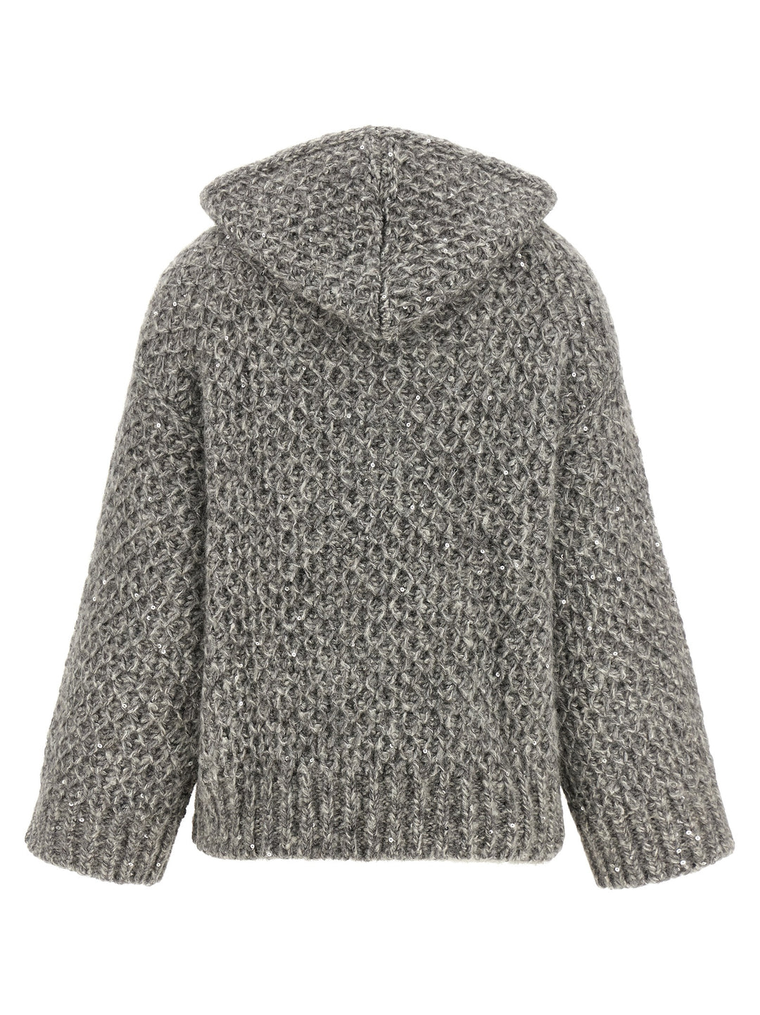 Peserico Zipped Hooded Cardigan Sweaters and Cardigans - Gray | abd951556ad010743b2eea63671e48caf6c54799