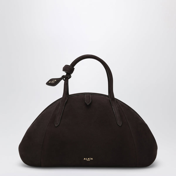 Brown Nubuck Top-Handle Bag