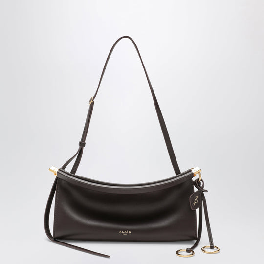 Le Click East West Small Bag In Brown Calfskin Leather