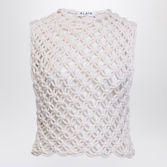 White Knotted Sleeveless Tank Top