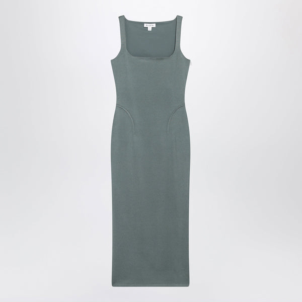 Grey-Green Body-Conscious Dress In Silk Blend