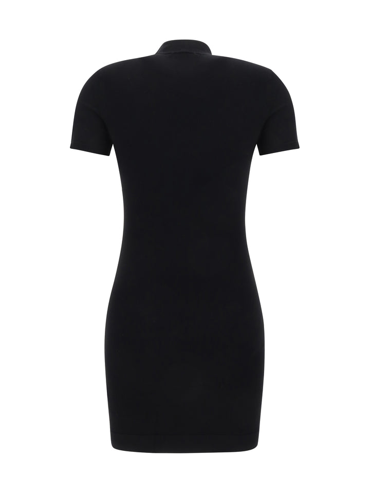 MOCK NECK TEE DRESS WITH EMBOSSED LOGO