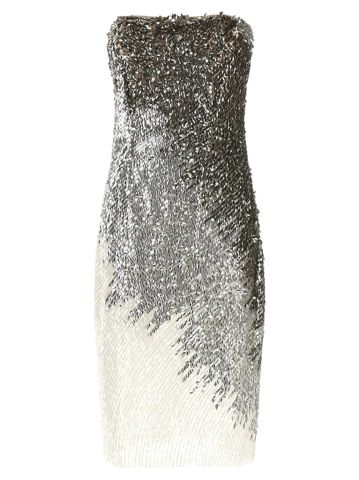 Elisabetta Franchi Metallic Tulle Dress Dresses - Silver | cc2d12bd868ef0c0ca66d64b802e44bb75ee0aa7